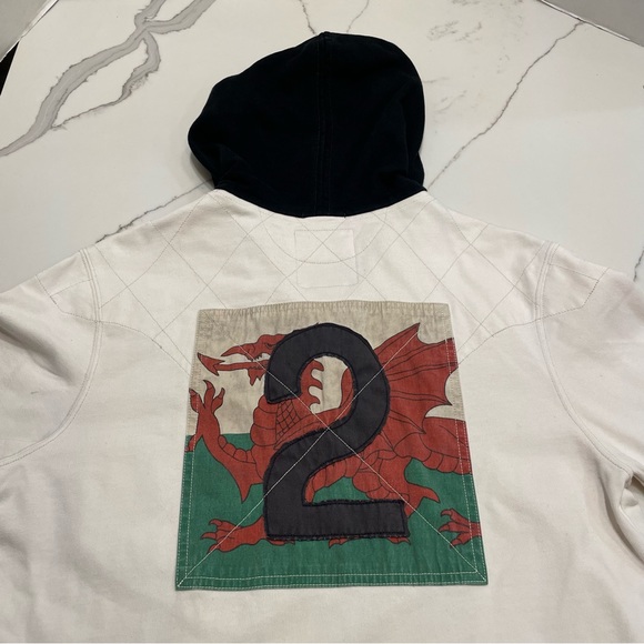 Vtg Ralph Lauren Wales Dragon Rugby Long Sleeve Hooded #2 Jersey Shirt Mens S - Picture 6 of 13